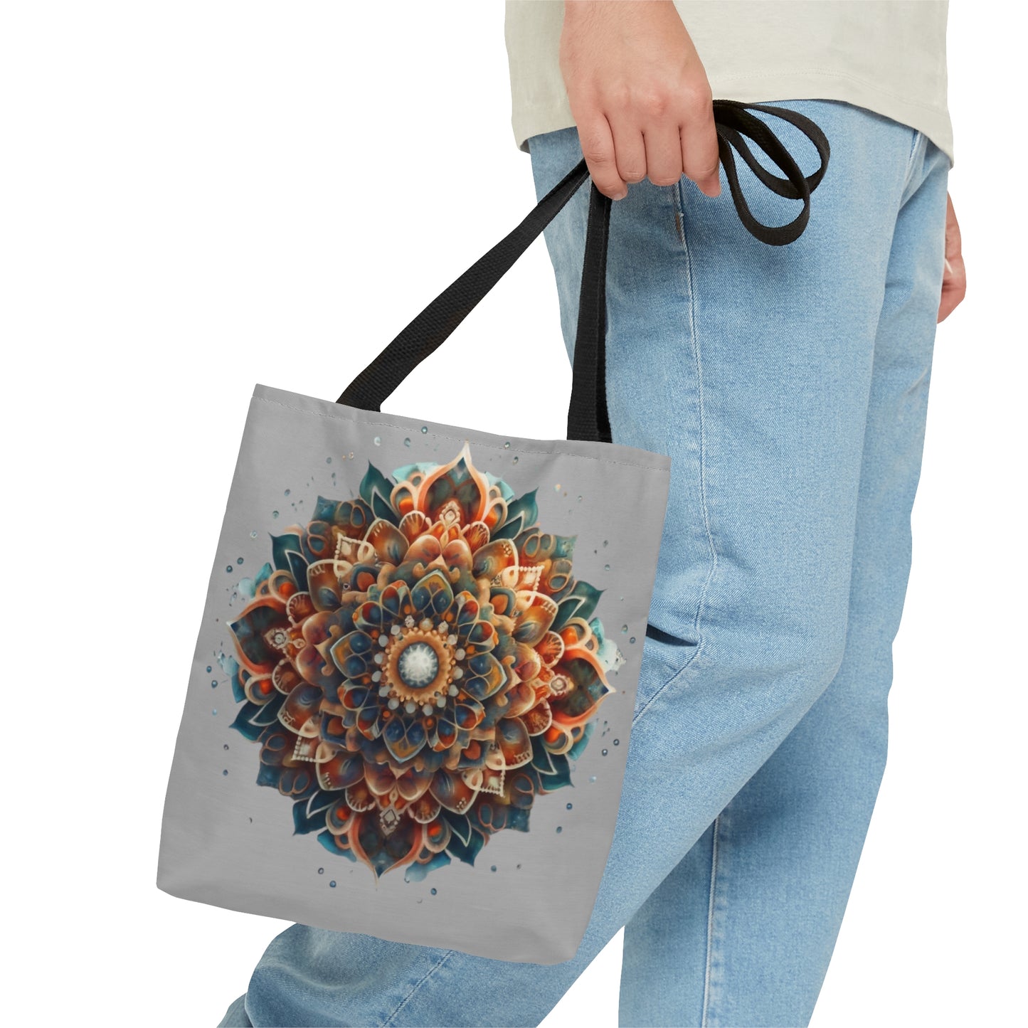 Tote Bag (AOP), Mandala tote bag, mandala art, floral mandala, 3d mandala, mandala bag