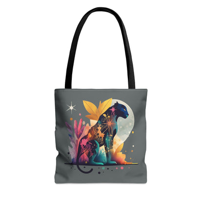 black panther Tote Bag, colorful panther tote bag