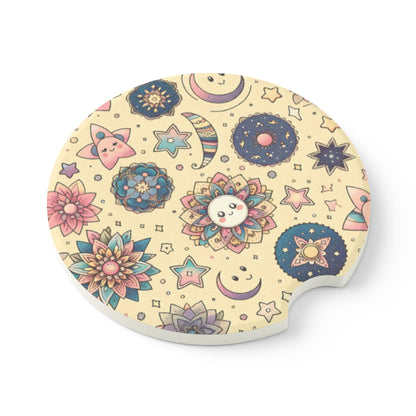 Celestial Flowers Soapstone Car Coaster