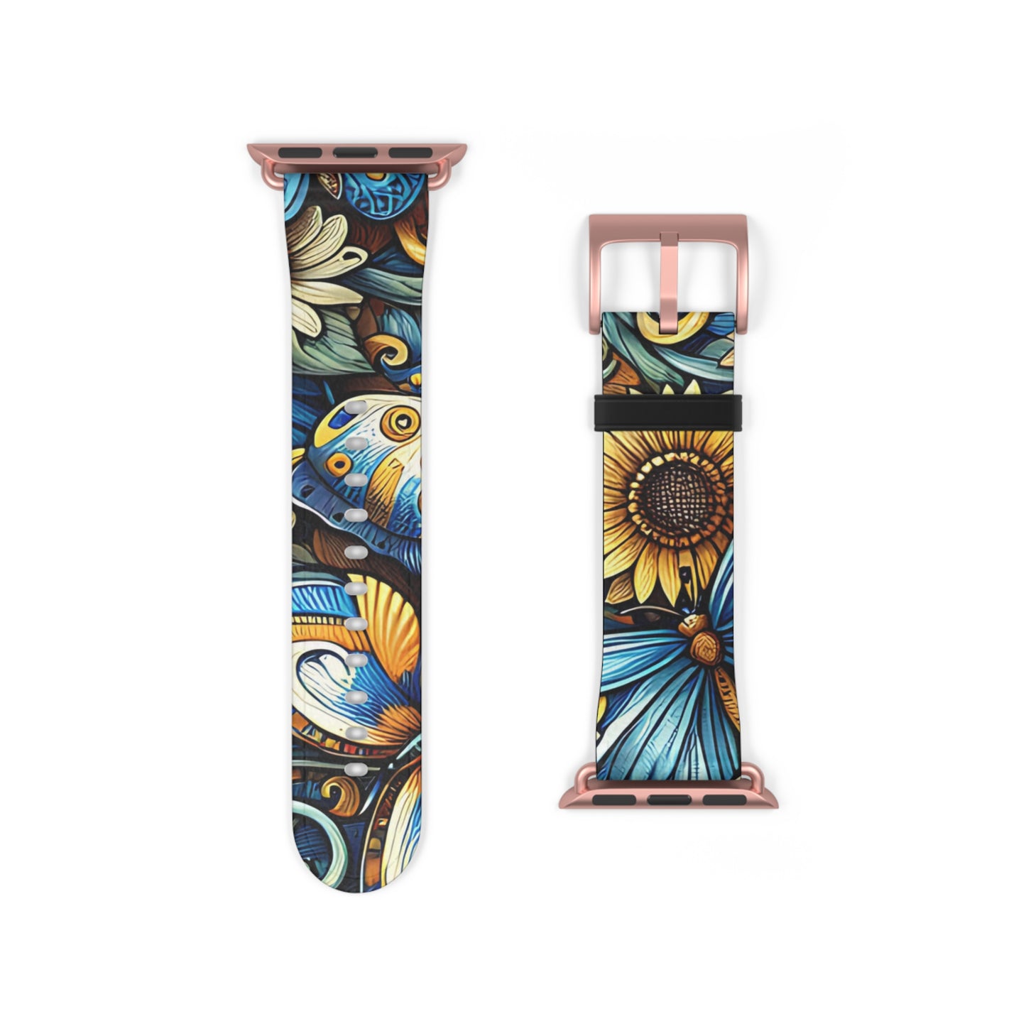 Sunflowers Faux Leather Apple Watch Band