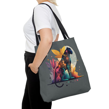 black panther Tote Bag, colorful panther tote bag