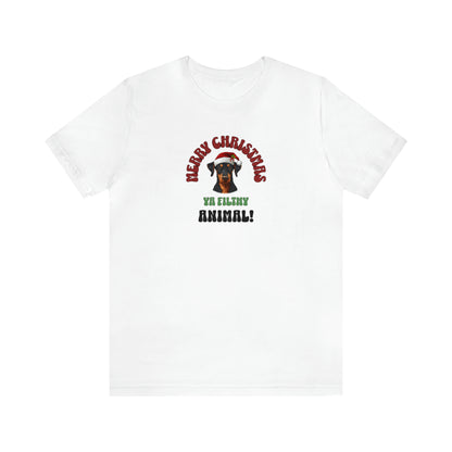 Merry Christmas ya filthy animal, funny doberman christmas shirt