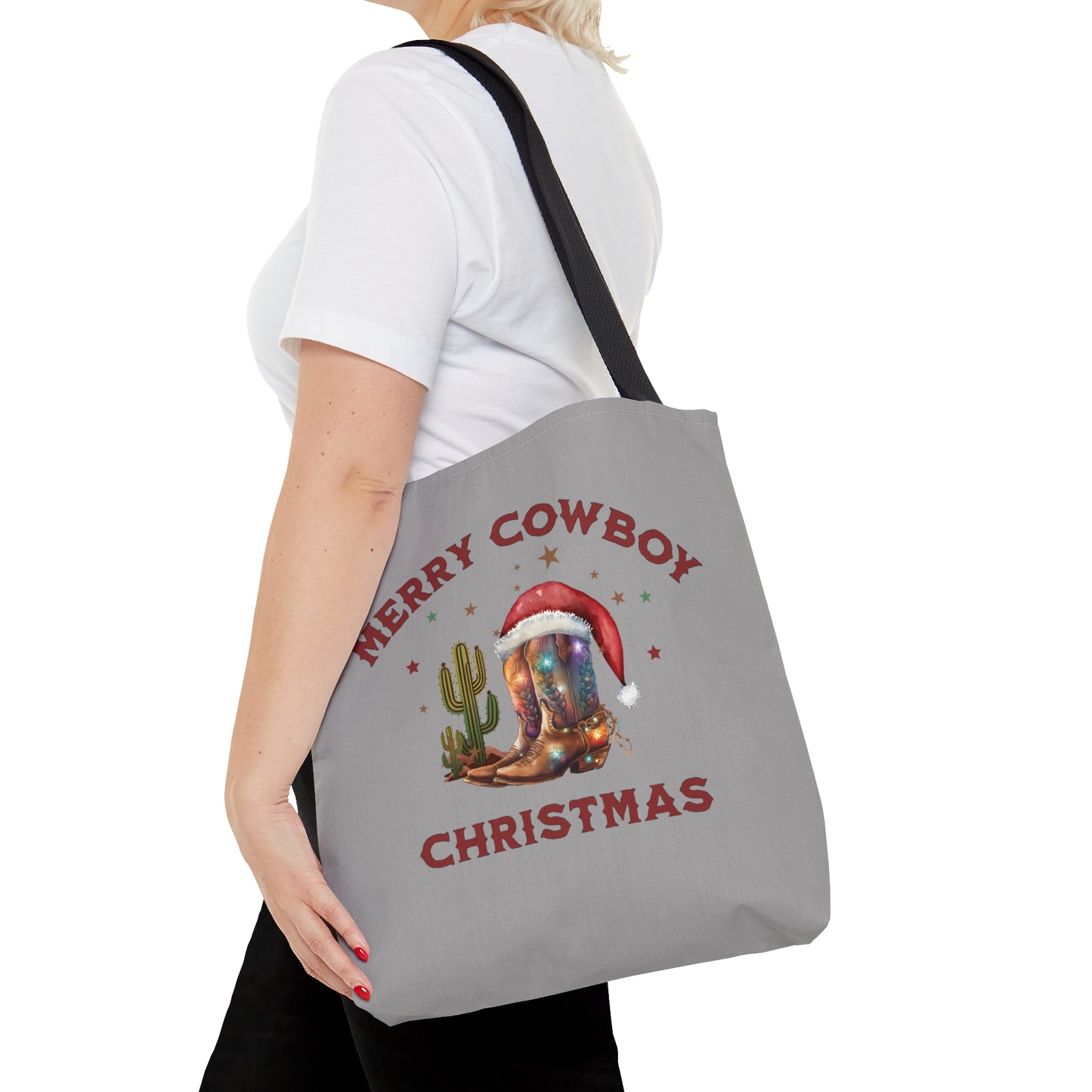 Merry cowboy christmas, Christmas tote bag