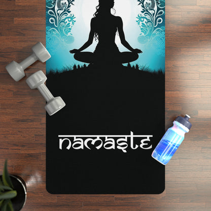 Sukhasana Pose Rubber Yoga Mat, Namaste