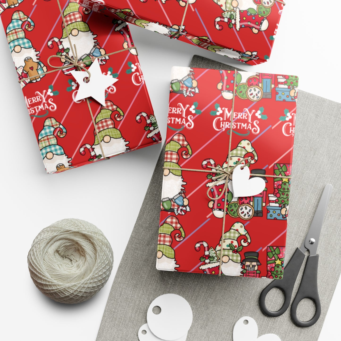 Gnomes Gift Wrap Papers, Christmas Gnomes gift wrap