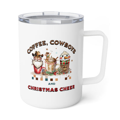 Western Christmas mug, Stainless steel insulated coffee mug, 10oz