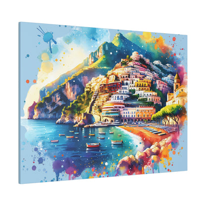 Amalfi Travel Print Matte Canvas, Stretched, 0.75"