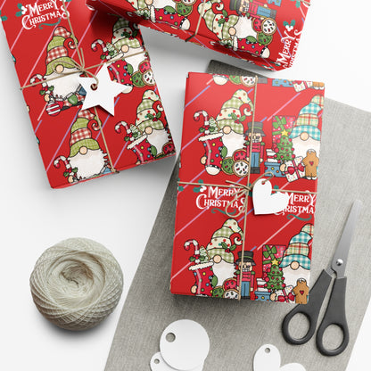 Gnomes Gift Wrap Papers, Christmas Gnomes gift wrap