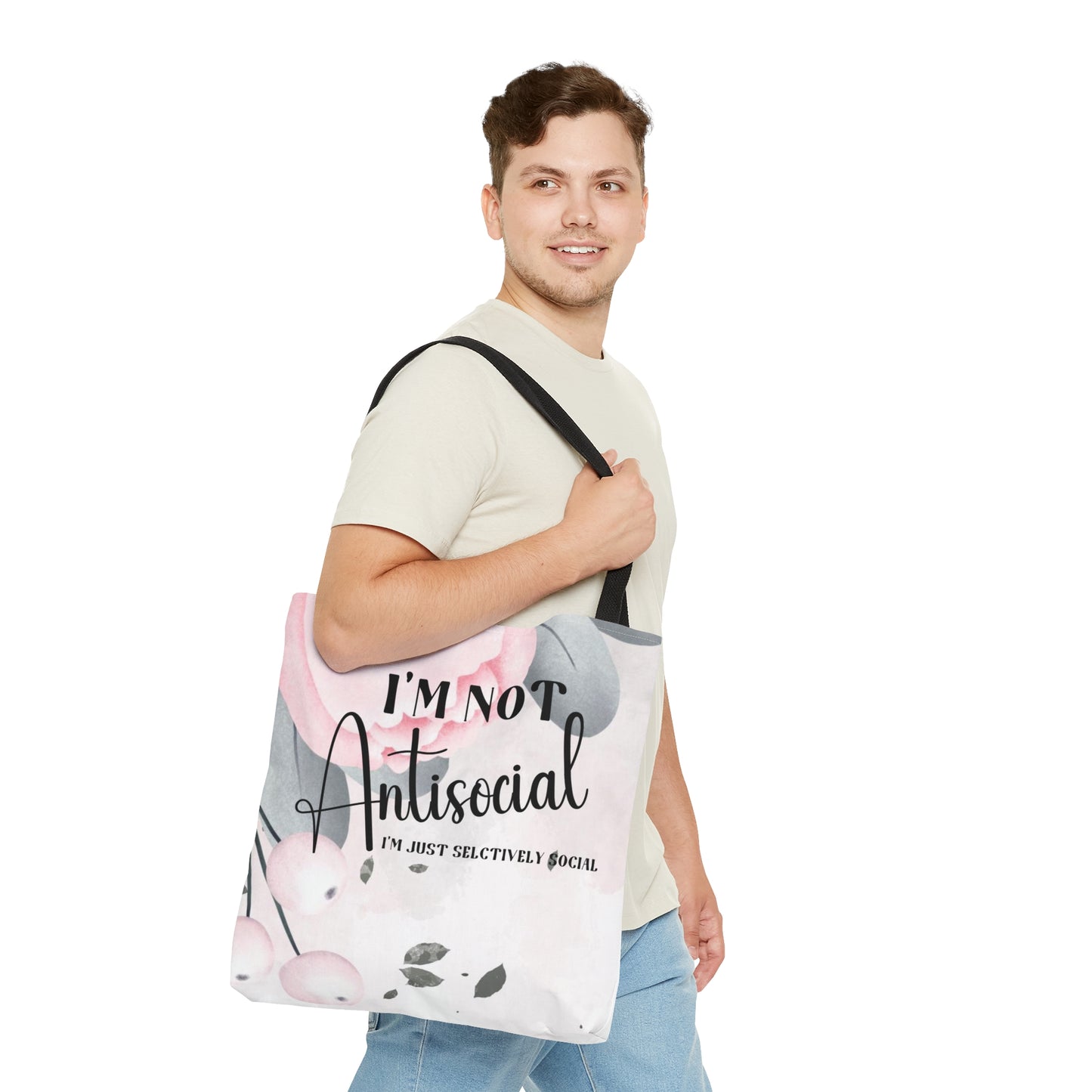 I’m not Antisocial bag, Tote bag quote