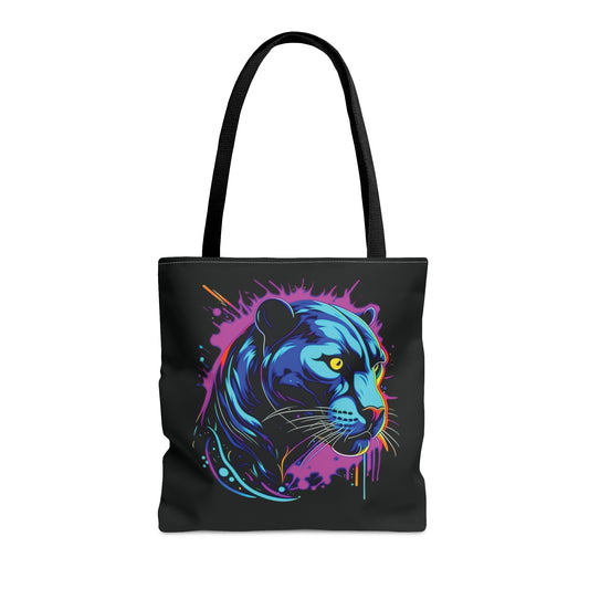 Black Panther Tote Bag, colorful panther tote bag