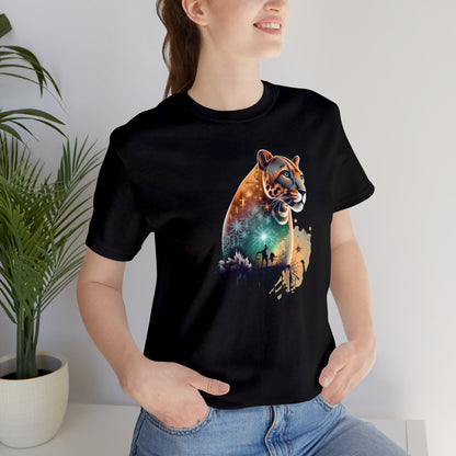 Panther shirt, colorful shirt, graphic tee, animal lover shirt, watercolor shirt