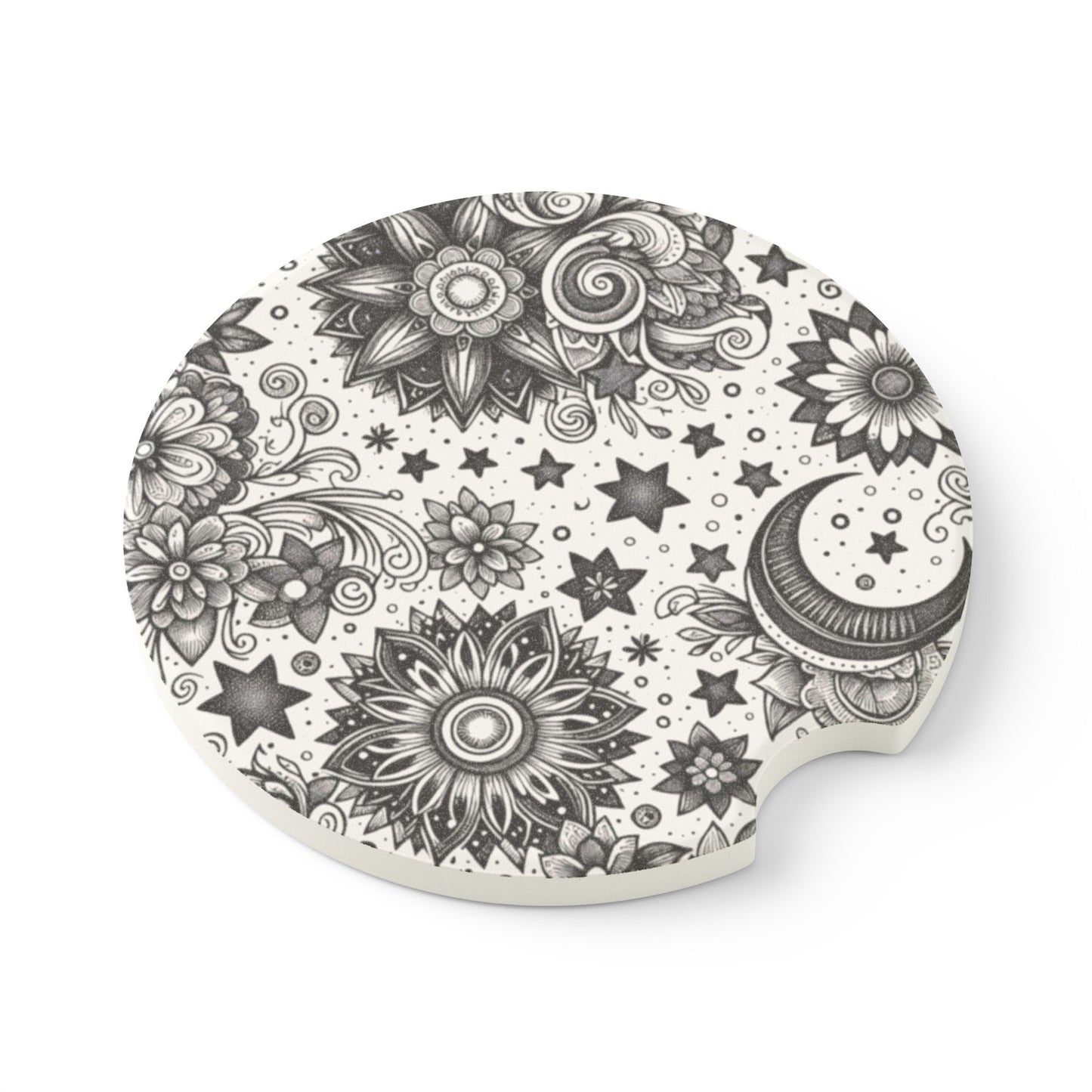 Celestial Flowers Soapstone Car Coaster