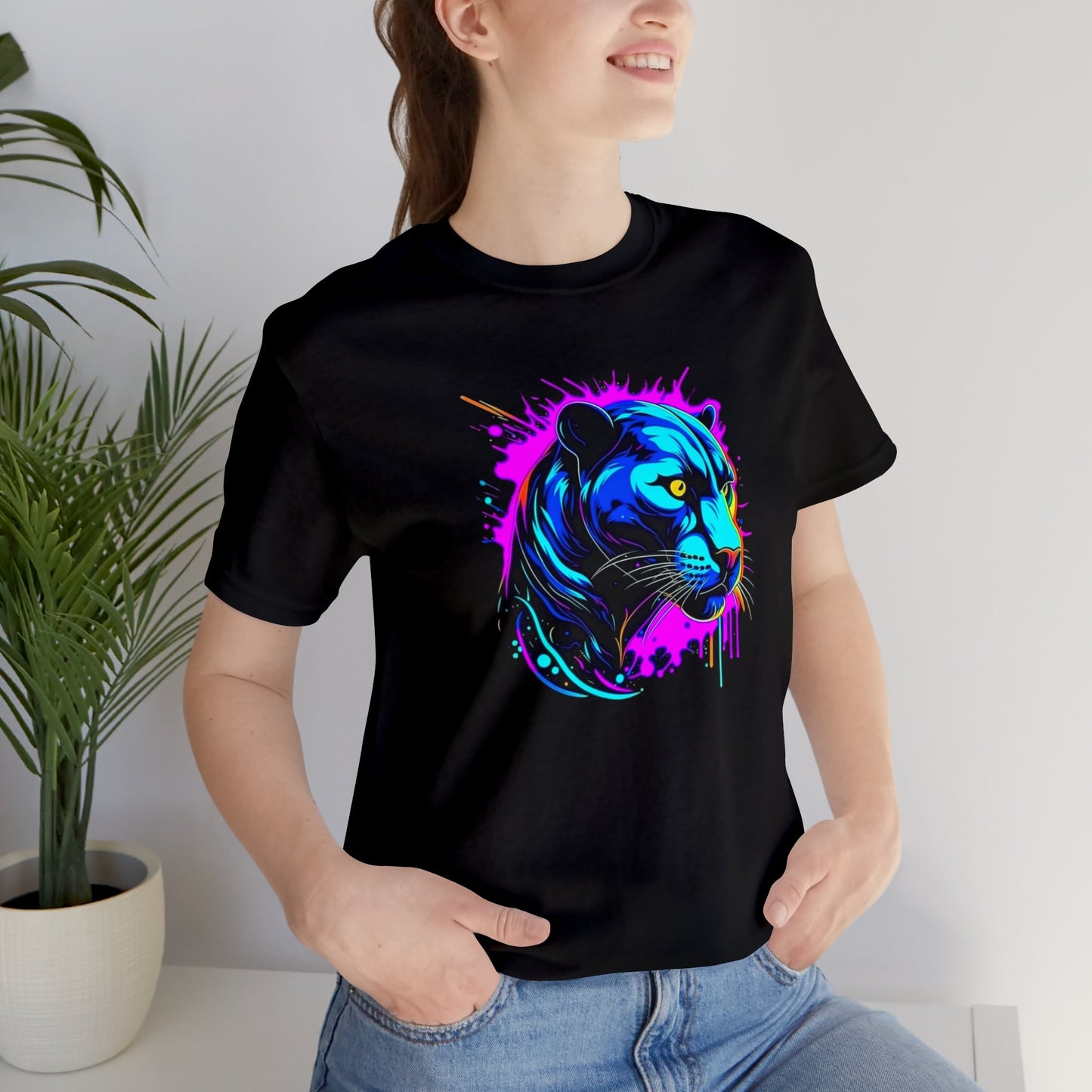 Panther shirt, colorful shirt, psychedelic shirt