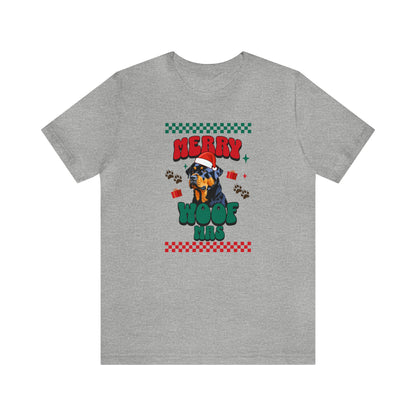 Merry Woofmas, Rottweiler lover shirt, christmas Rottweiler shirt