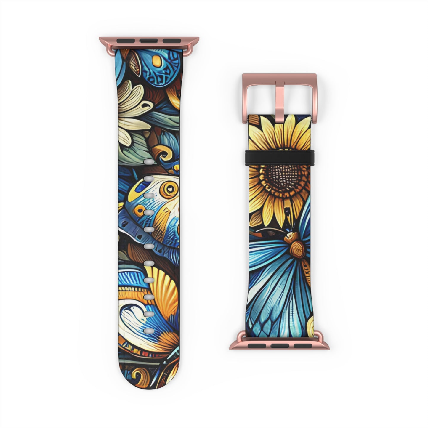 Sunflowers Faux Leather Apple Watch Band