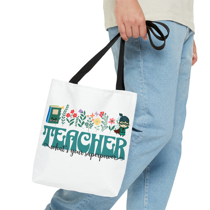 Teacher superhero, teacher tote bag