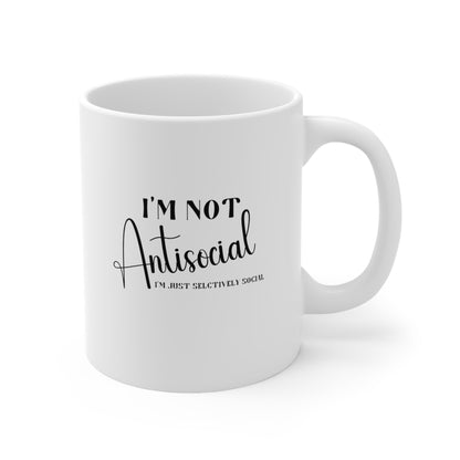 Antisocial mug, funny ceramic mug for introverts