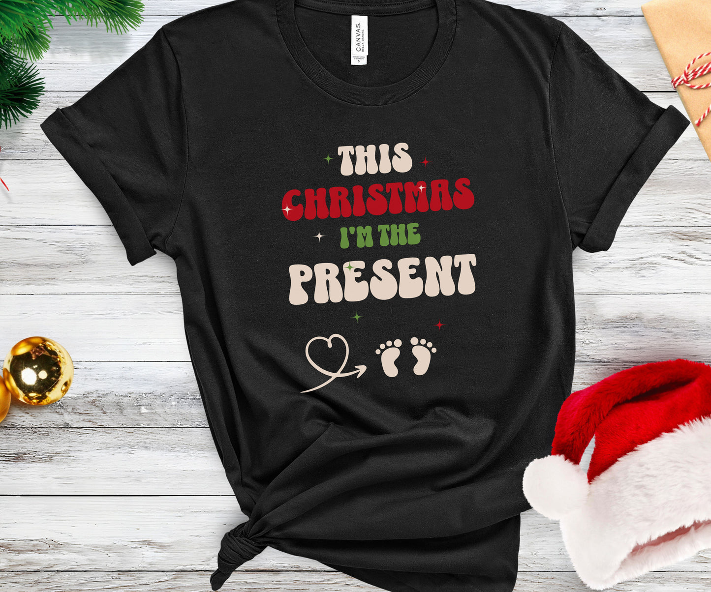 Funny Christmas Baby announcement shirt