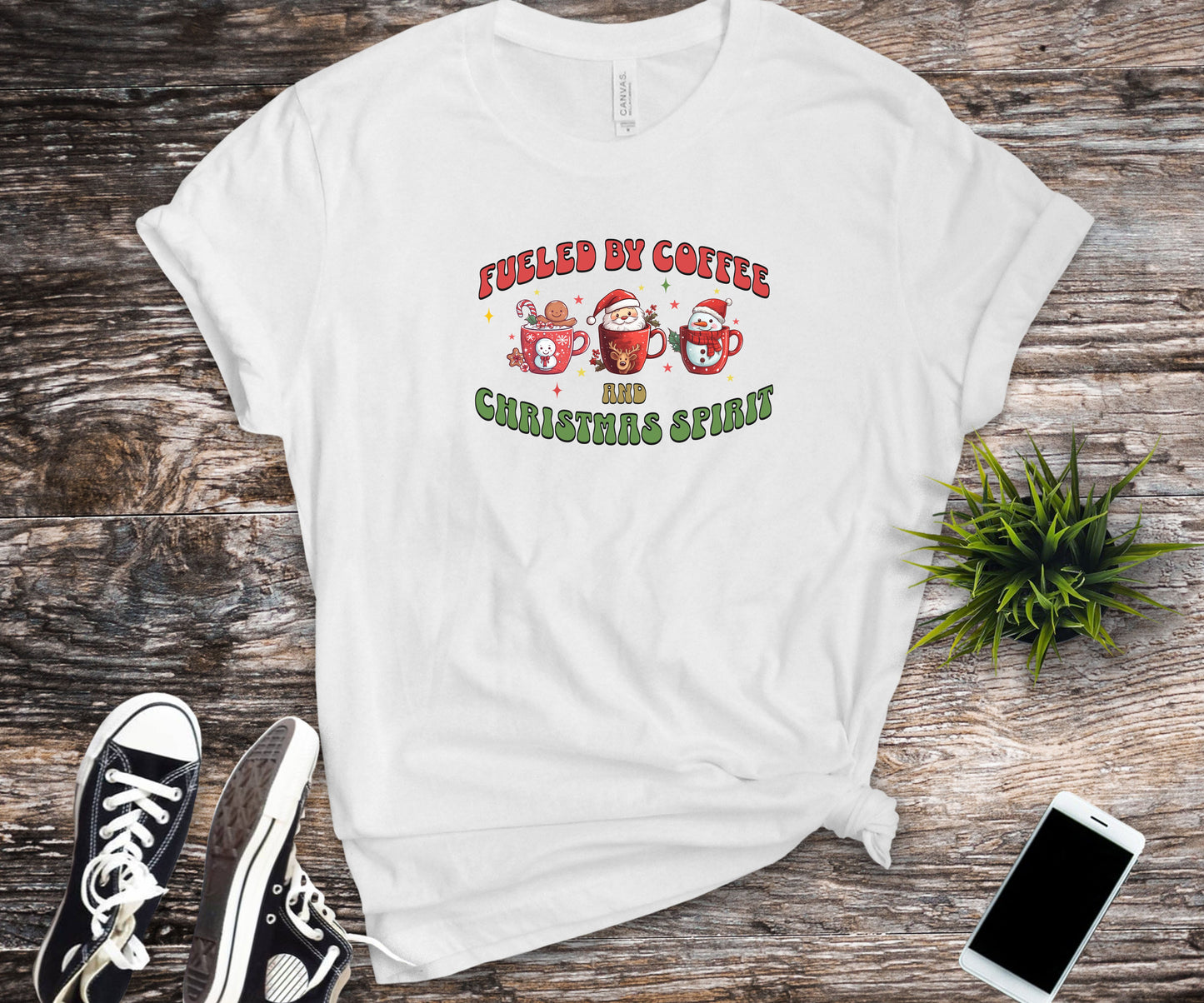 Fueled by coffee and christmas cheer, christmas coffee shirt