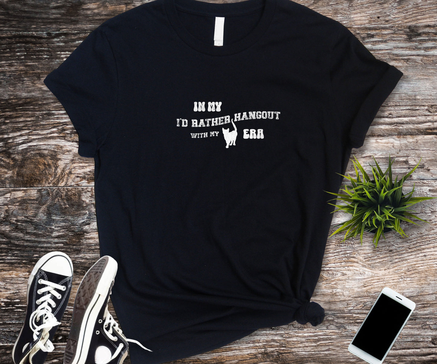 In my I'd rather hang out with my cat era, cat lover shirt