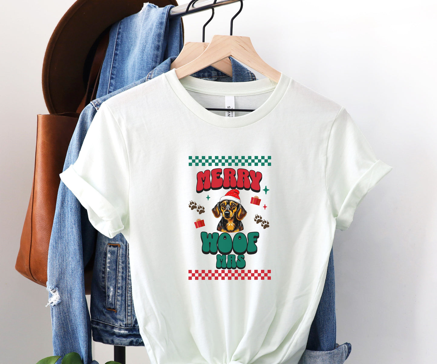 Merry Woofmas, wiener lover shirt, christmas  wiener shirt