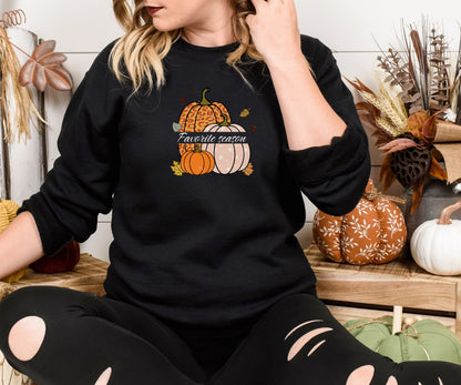 Pumpkin, favorite season, fall sweatshirt