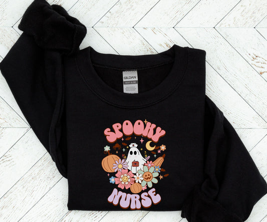 Spooky nurse, halloween nurse sweatshirt