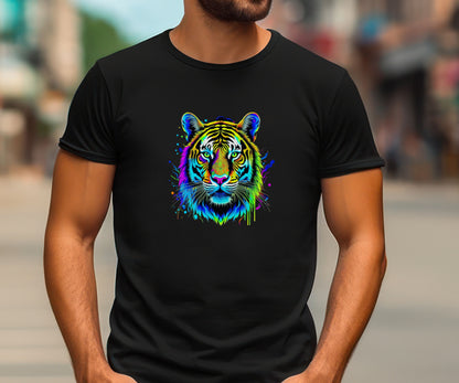 tiger shirt, colorful shirt, psychedelic shirt, animal print shirt,  graphic tee, animal lover shirt