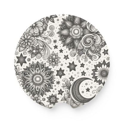 Celestial Flowers Soapstone Car Coaster