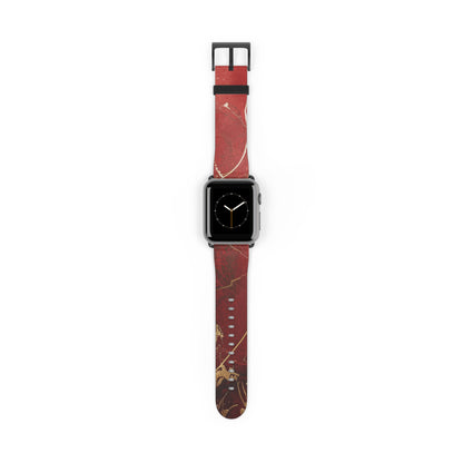 Red Faux Leather Apple Watch Band