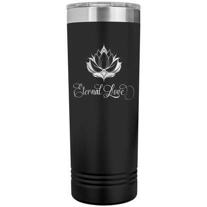 22oz laser engraved tumbler, Lotus flower tumbler, Eternal Love