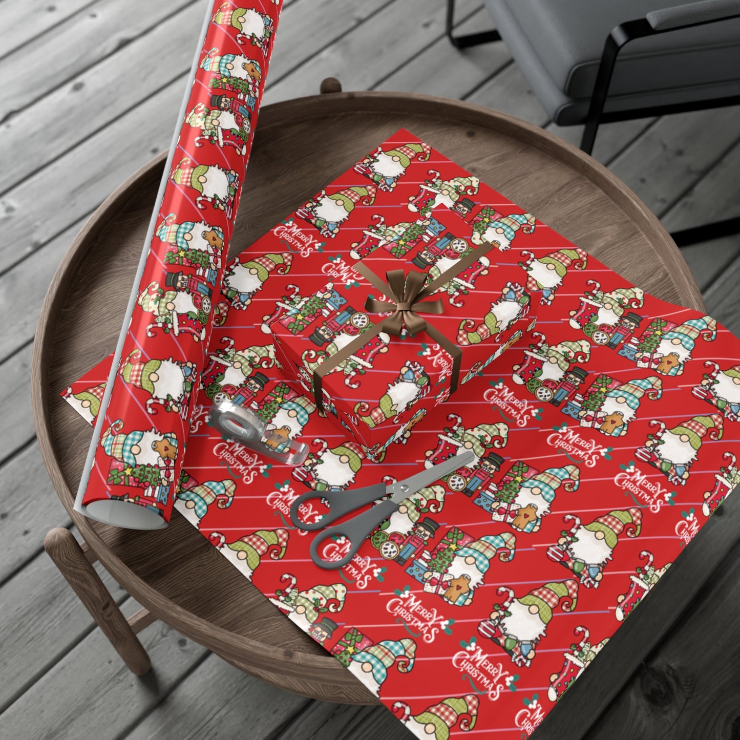 Gnomes Gift Wrap Papers, Christmas Gnomes gift wrap