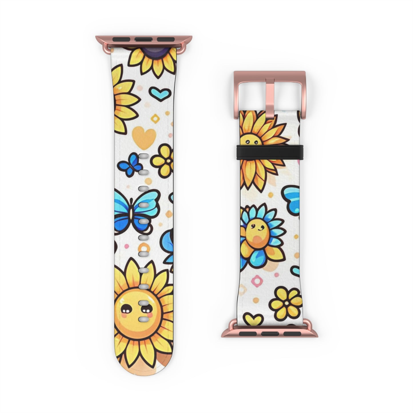 Sunflowers Faux Leather Apple Watch Band