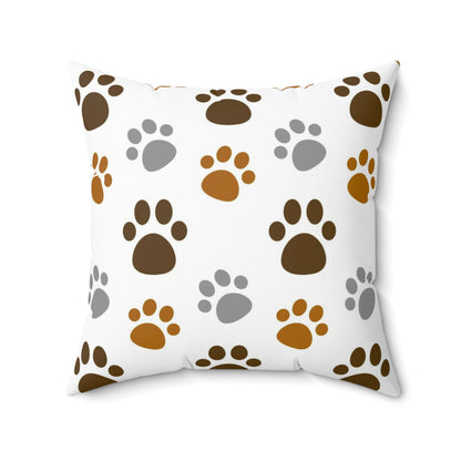 Dog paw pillow, animal lover pillow, Couch pillow, Pattern pillow, Spun Polyester Square Pillow