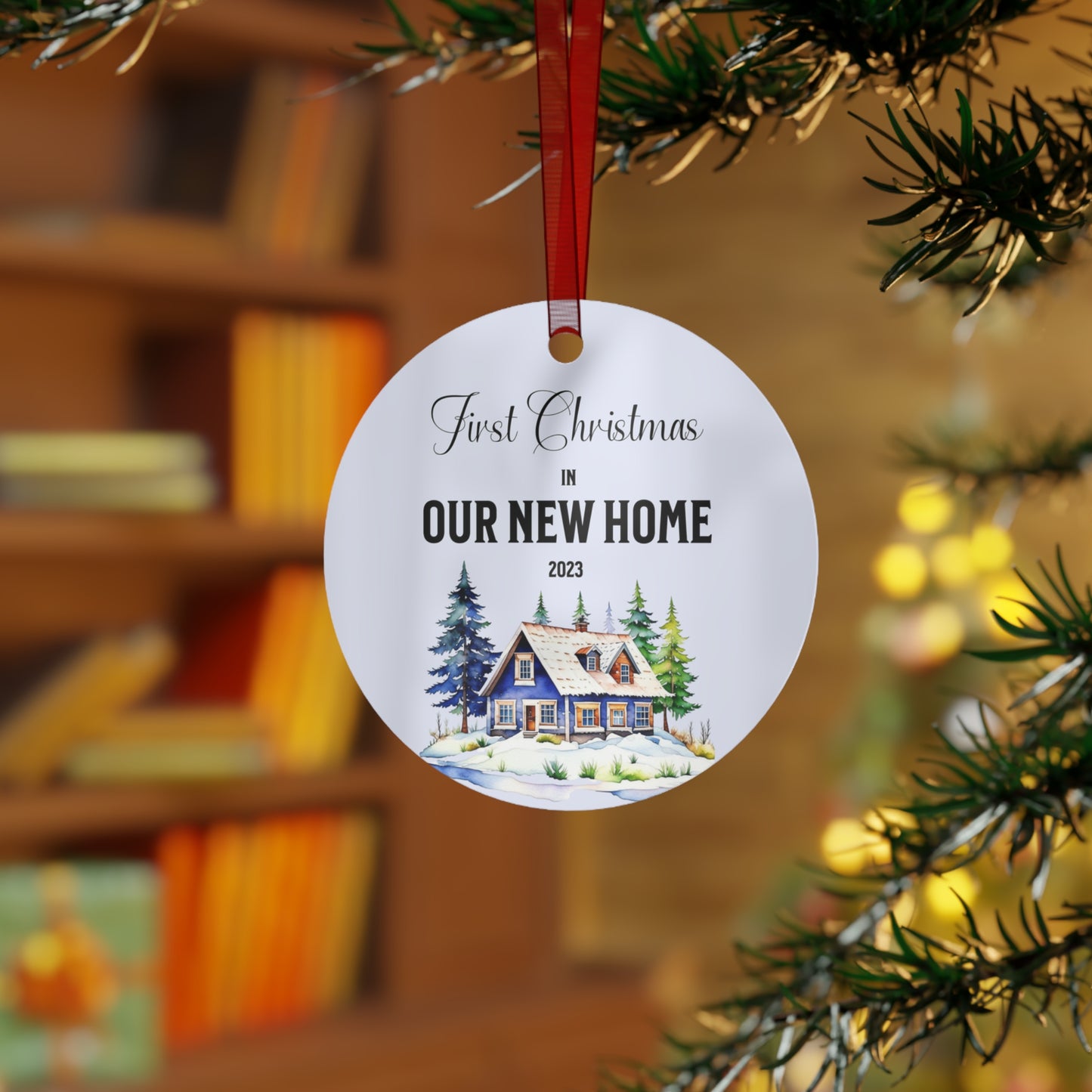 New home Christmas ornament, Christmas ornament, Metal Ornaments