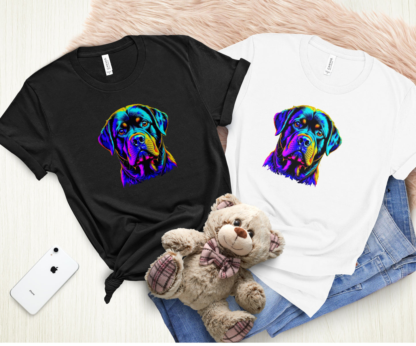 Rottweiler shirt, colorful shirt, psychedelic shirt,  dog lover shirt