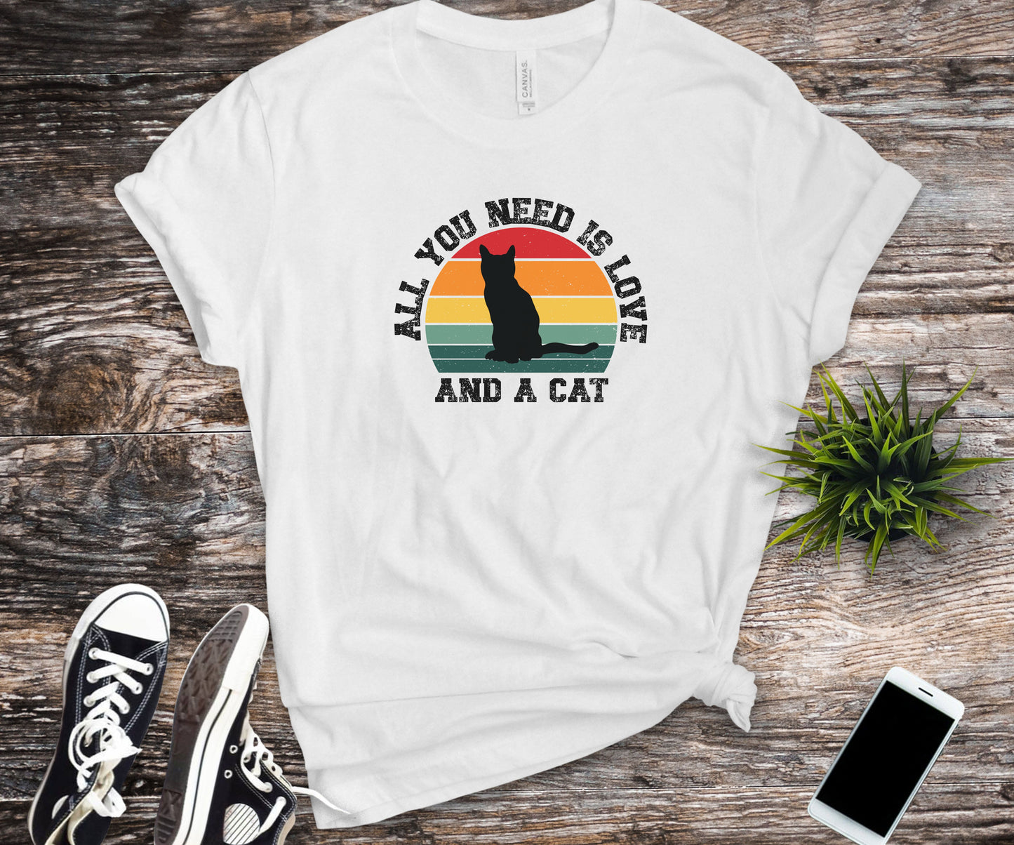 All you need is love and a cat, cat lover shirt