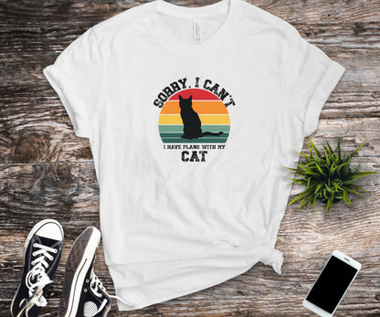 Sorry i can't, i have plans with my cat, cat shirt, cat shirt for women, cat lover shirt