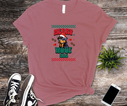 Merry Woofmas, Rottweiler lover shirt, christmas Rottweiler shirt