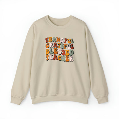 Thankful, grateful, blessed teacher, thanksgiving teacher sweatshirt,