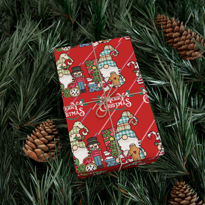 Gnomes Gift Wrap Papers, Christmas Gnomes gift wrap