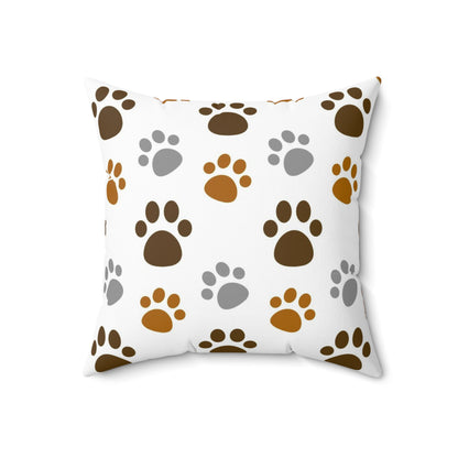 Dog paw pillow, animal lover pillow, Couch pillow, Pattern pillow, Spun Polyester Square Pillow