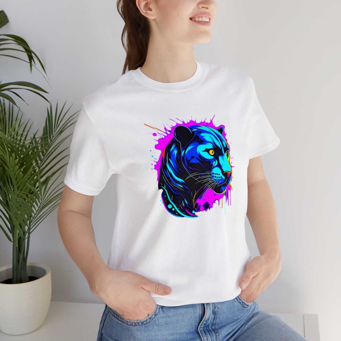 Panther shirt, colorful shirt, psychedelic shirt