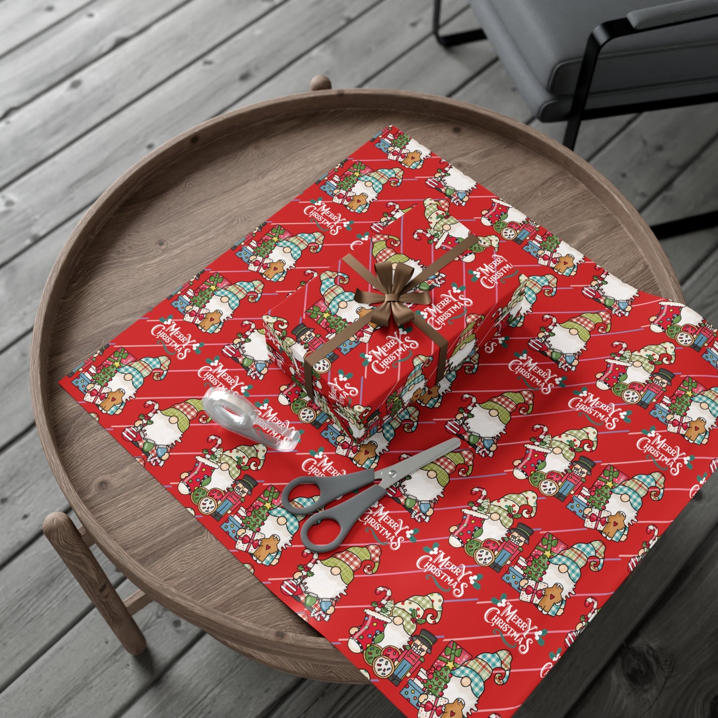 Gnomes Gift Wrap Papers, Christmas Gnomes gift wrap