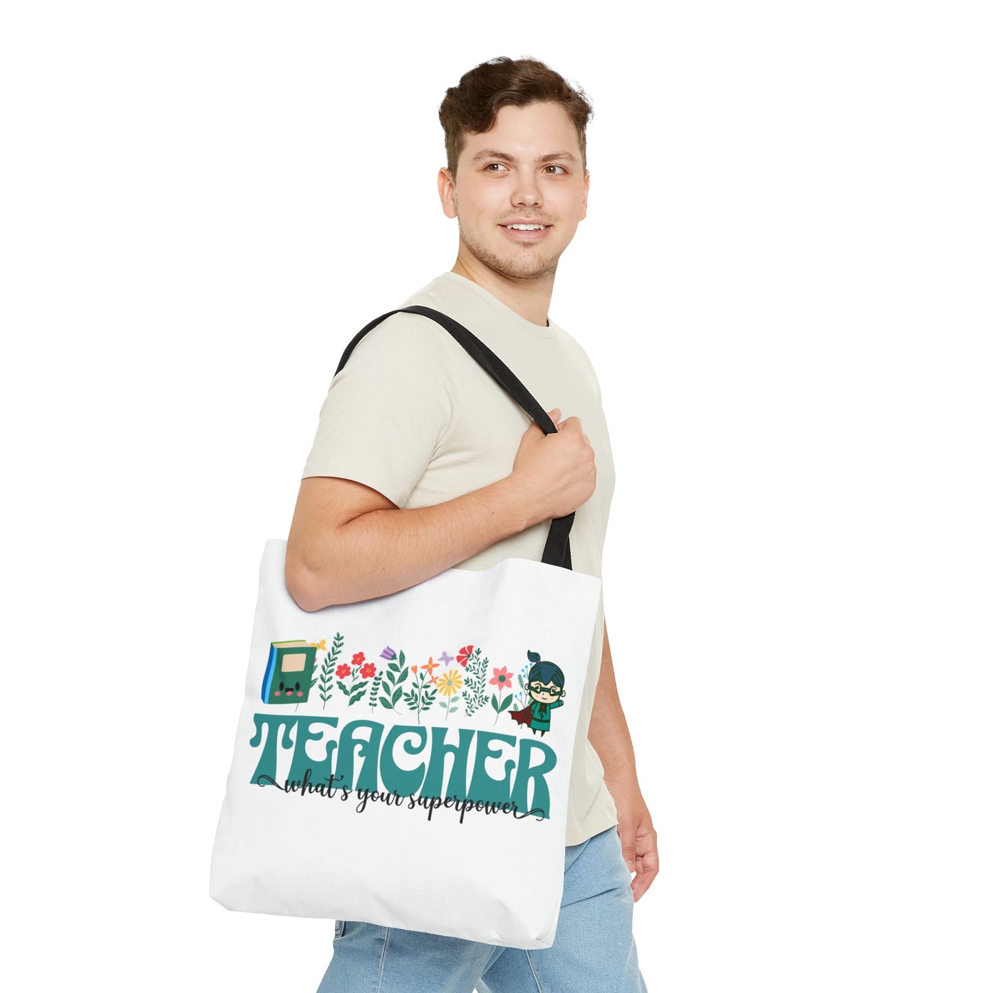 Teacher superhero, teacher tote bag