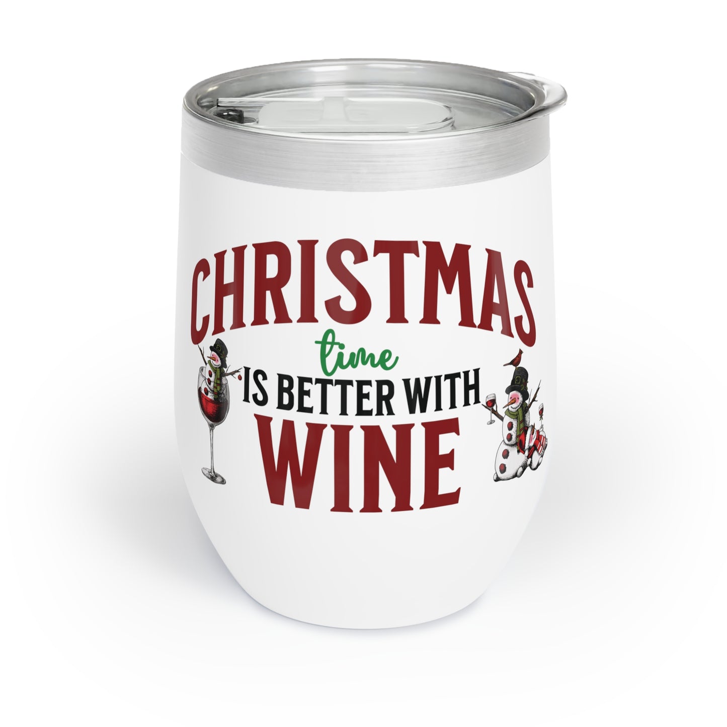 Insulated Stainless steel wine tumbler, Christmas wine tumbler