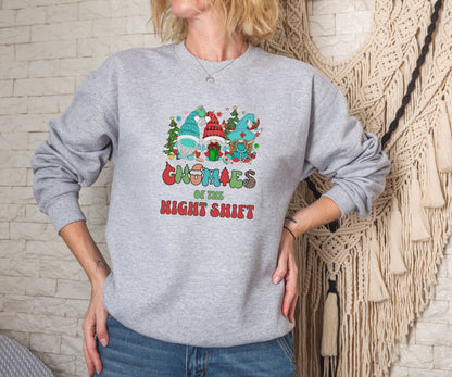 Gnomies of the night shift, Christmas nurse Sweatshirt