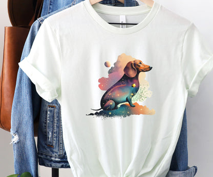 Wiener shirt, colorful Dachshund shirt, psychedelic shirt