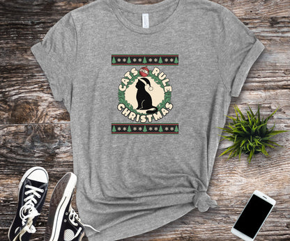 Cats rule Christmas, Cat shirt, christmas cat shirt