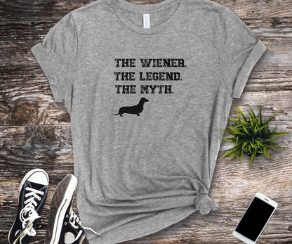 The wiener. The Legend. The Myth. Wiener lover shirt, Shirt for wiener owner, wiener shirt